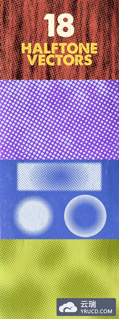 “屏幕商店”半色调矢量素材 "The Screen Shop" Halftone Vectors
