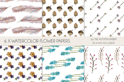 水彩纸背景纹理 Watercolor Paper Set - Rustic