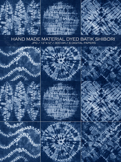 蜡染艺术背景纹理素材 Material dyed batik. Shibori