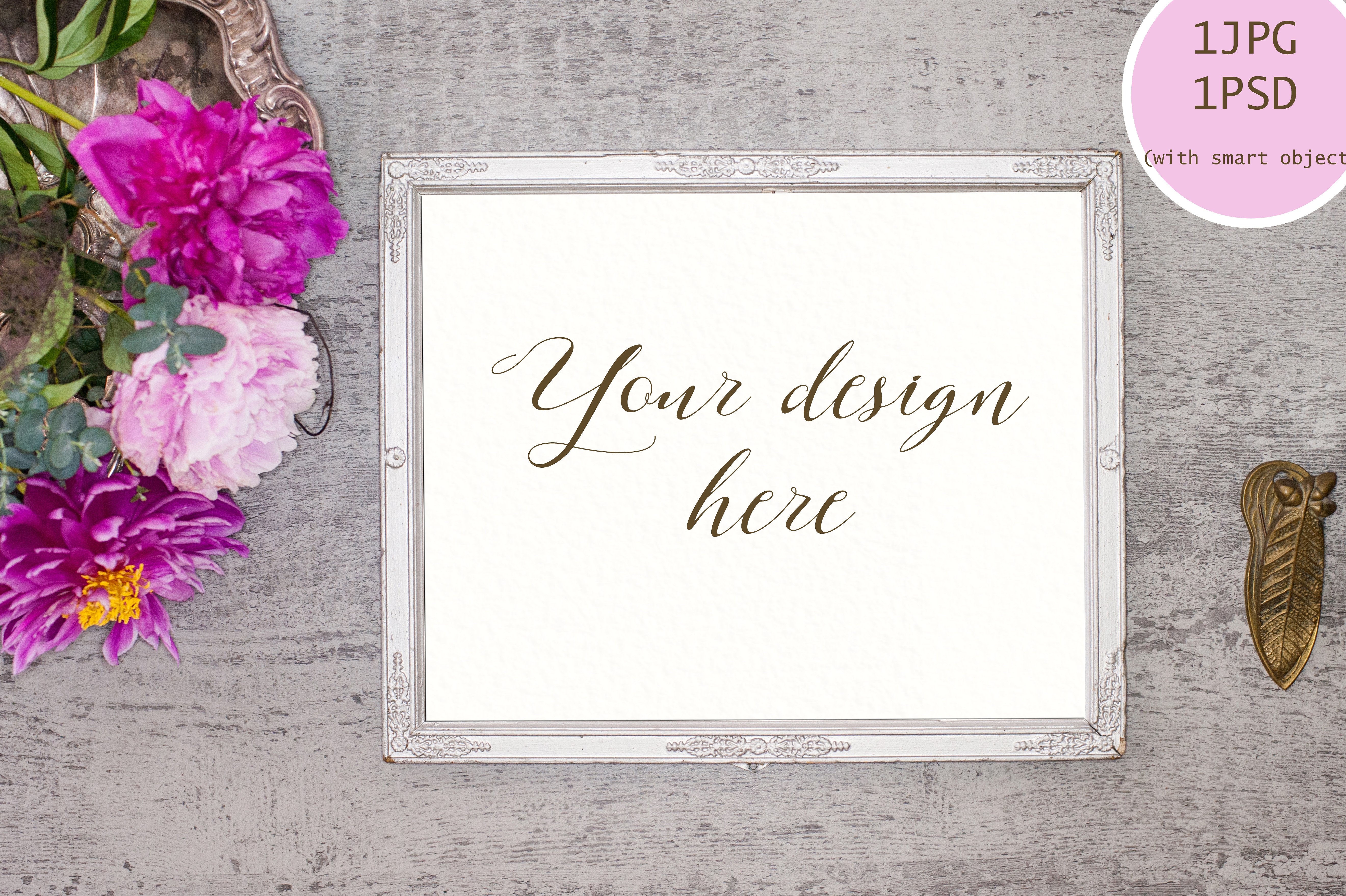 牡丹样机品牌 Peony mock up. Branding.