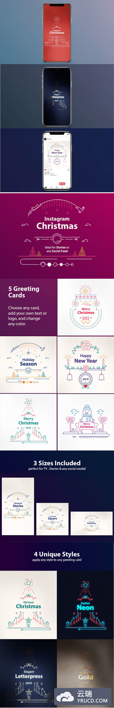 圣诞节图形动画视频AE源文件下载[AEP]