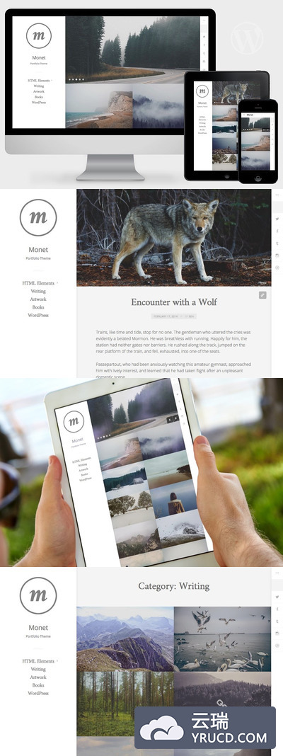 响应式个人Wordpress模版 Monet - WordPress Portfolio Theme
