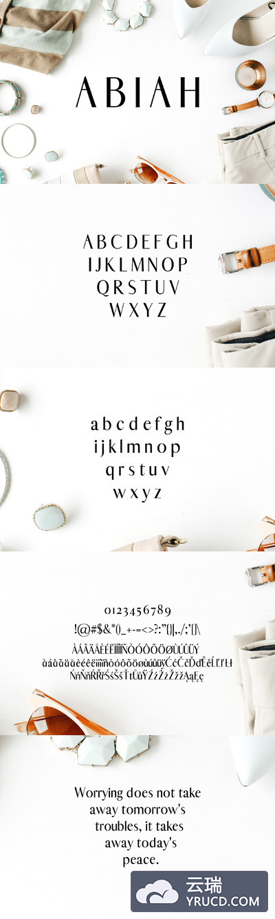 5套时尚的无衬线字体 Abiah Sans Serif 5 Font Family Pack