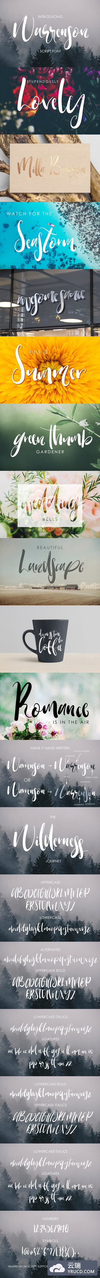 霸气手写字体 Warrenson Script Font