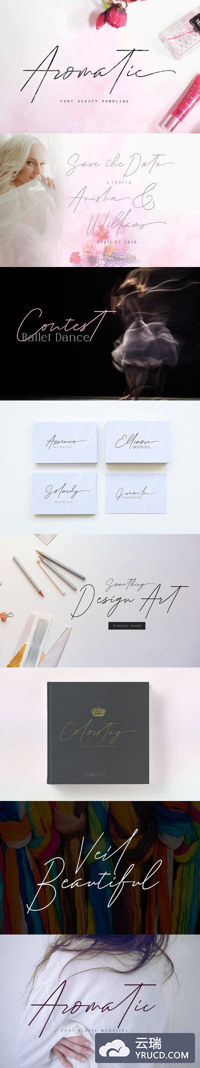 芳香感的手写字体 Aromatic