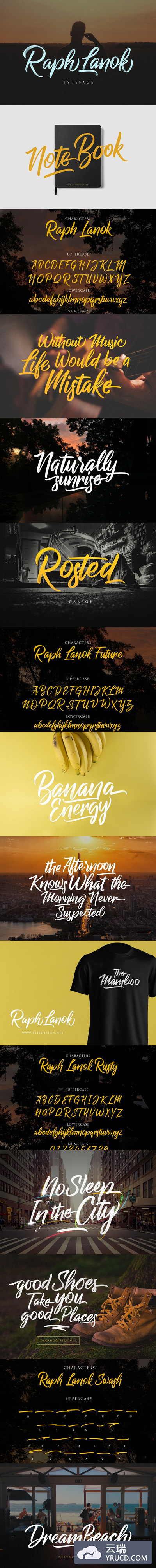 大气手写字体 Raph Lanok Typeface