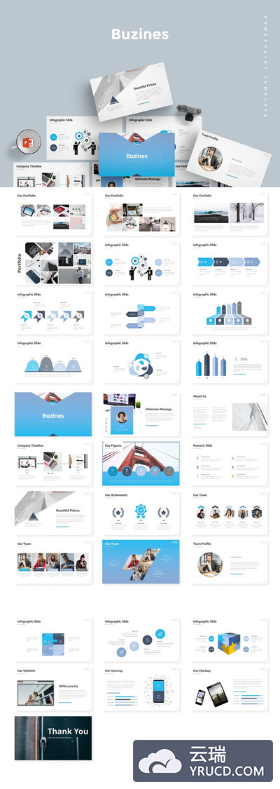 清新简约高端多用途的powerpoint幻灯片演示模板（pptx）