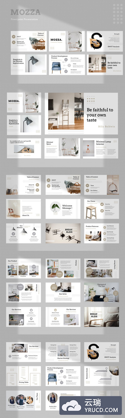 时尚现代优雅的高品质powerpoint幻灯片演示模板（pptx）