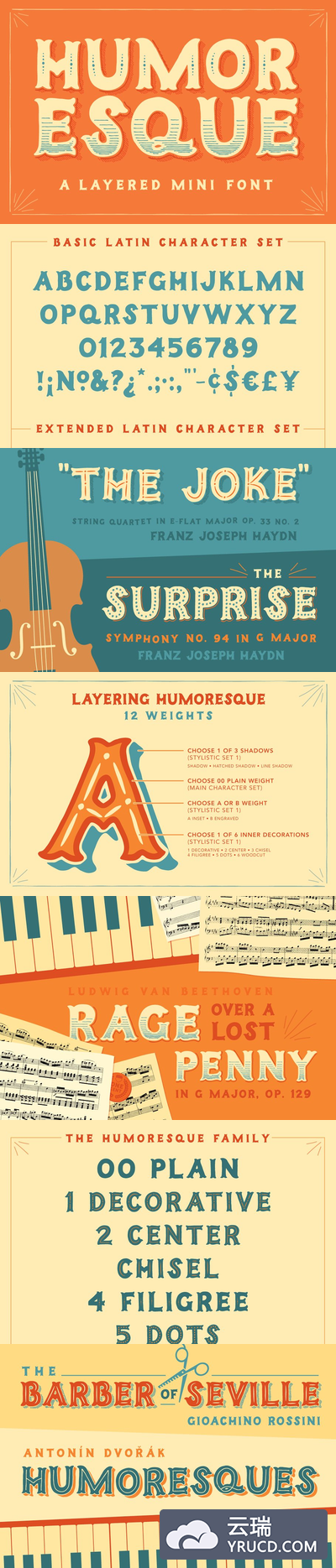 诙谐曲的字体 Humoresque Layered Mini Font