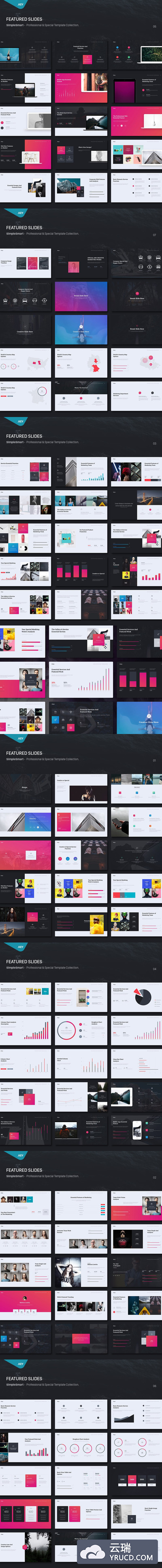 时尚高端创意和多用途主题演讲keynote幻灯片演示模板（key）