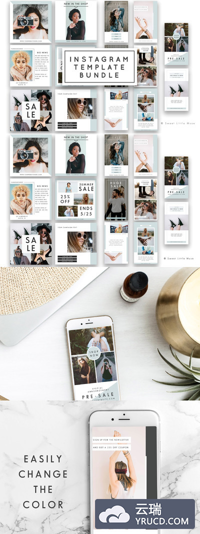社交媒体模板PSD Instagram Template Pack