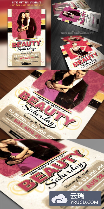 经典的海报模版 Grunge & Retro Party Flyer