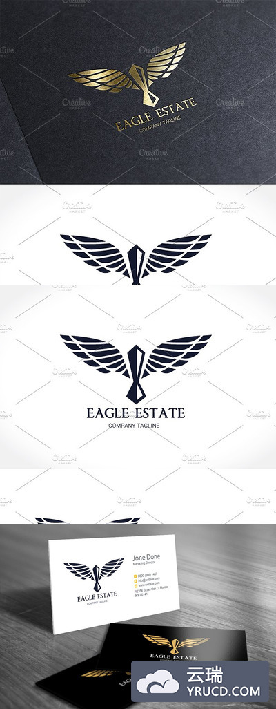 老鹰创意主题logo模版 Eagle Estate