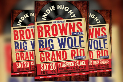 摇滚音乐party海报模版 Indie Rock Party Flyer Template