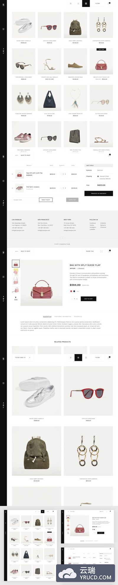 UI Kits | 现代最小电子商务PSD模板品牌大牌服装饰品配饰系统