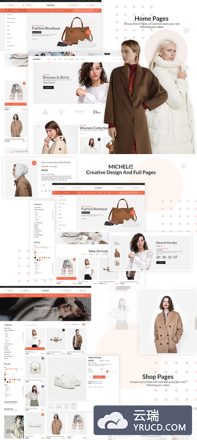 时尚高端的电子商务电商网站设计模板UI KITS