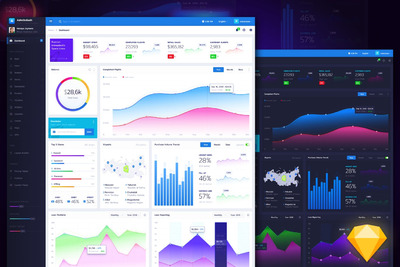 时尚高端多用途的仪表盘Admindash管理面板UI KITS