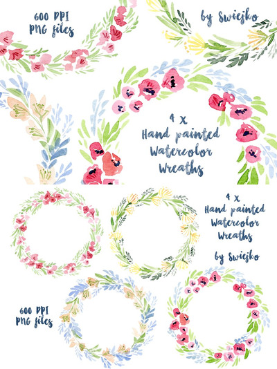 水彩花卉框架素材 Watercolor Floral Frames