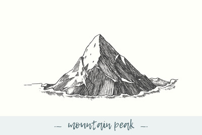 山峰素描图形 Mountain peak in the sky