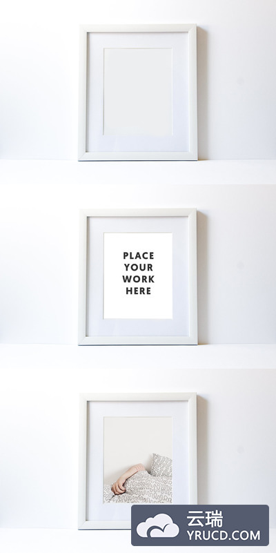 方形相框样机 Styled Stock Photo-White Frame