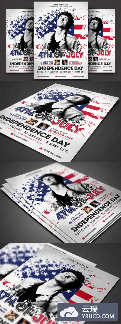 7月4日美国独立日海报模版 4th Of July Flyer Template