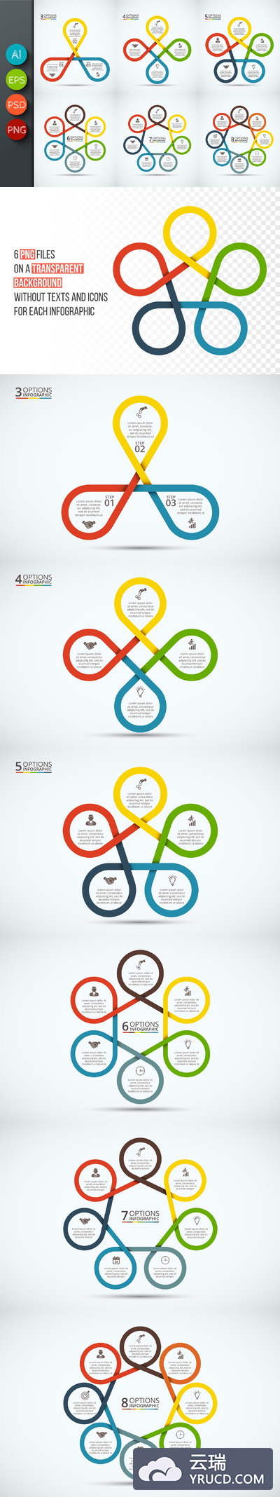 PPT常用信息图表模版 Infographics template set v.30