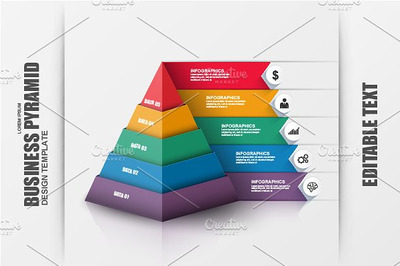 商业3D金字塔信息图表 Business 3D Pyramid Infographic