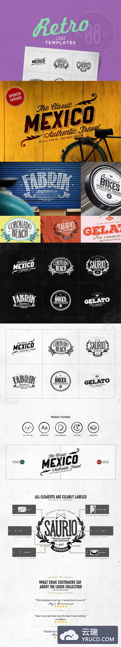 经典的logo模版 Retro Logo Templates V.08