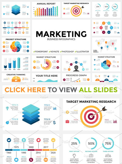 市场营销图表PPT元素 MARKETING - Free Updates