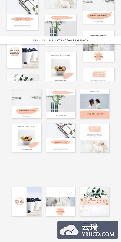 粉红色的极简主义Instagram包 Pink Minimalist Instagram Pack