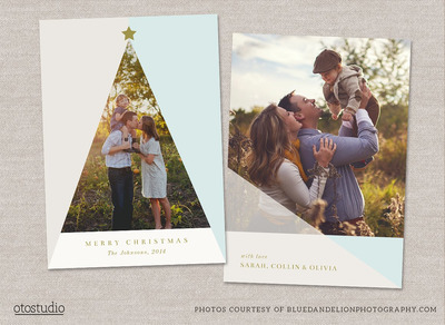 简单的圣诞节风格照片模版 Christmas Tree Photo Card Template