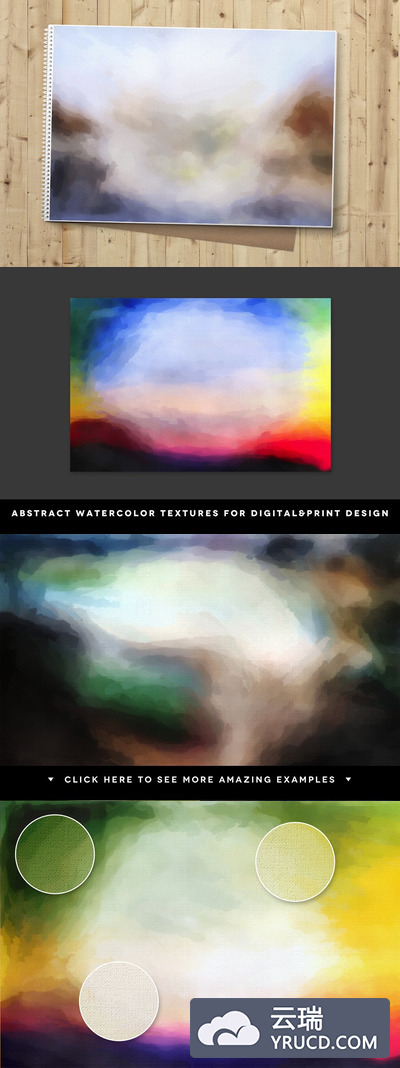 水彩彩色背景纹理素材 Colorful Watercolor Textures