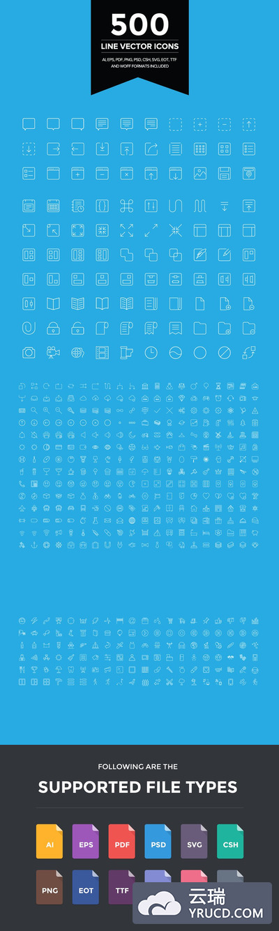 500个线型矢量图标 500 Line Vector Icons