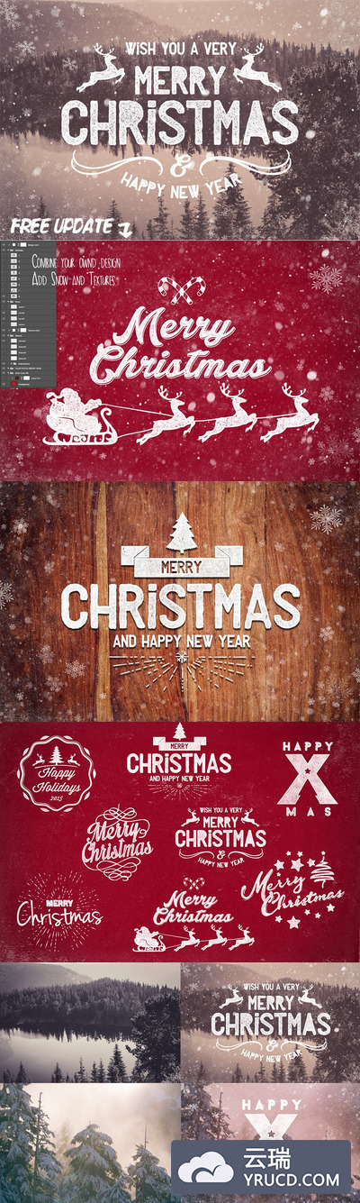 圣诞节照片素材包 Christmas Photo Overlays (PNG)