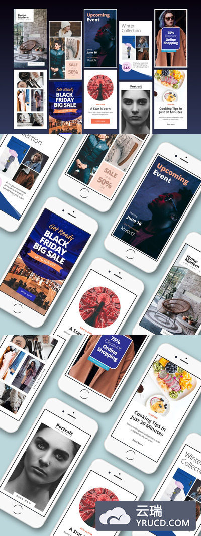 时尚高端多用途的Instagram社交媒体banner海报故事设计模板