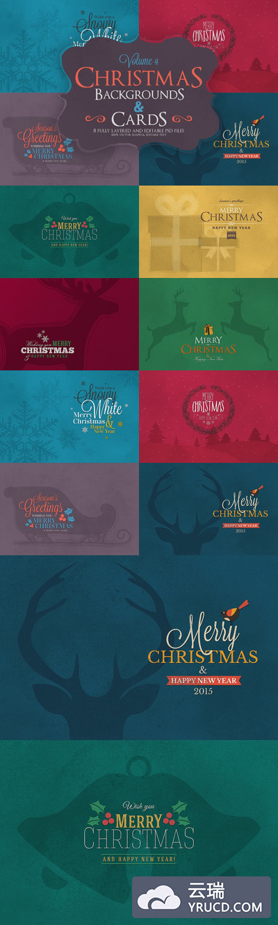 时尚的好用的圣诞节新年贺卡集合vol.4