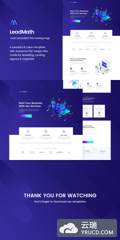 时尚高端2.5D等轴等距区块链blockchain比特币互联网金融网站设计模板UI KITS
