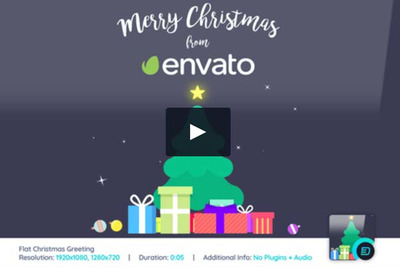 扁平化图形化的圣诞节图形动画AE素材 [AEP]