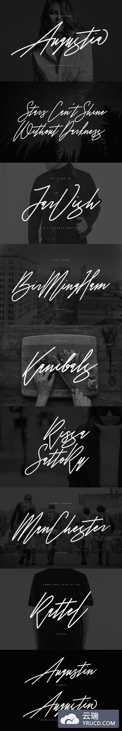 时尚高端手写英文字体Augustia签名字体