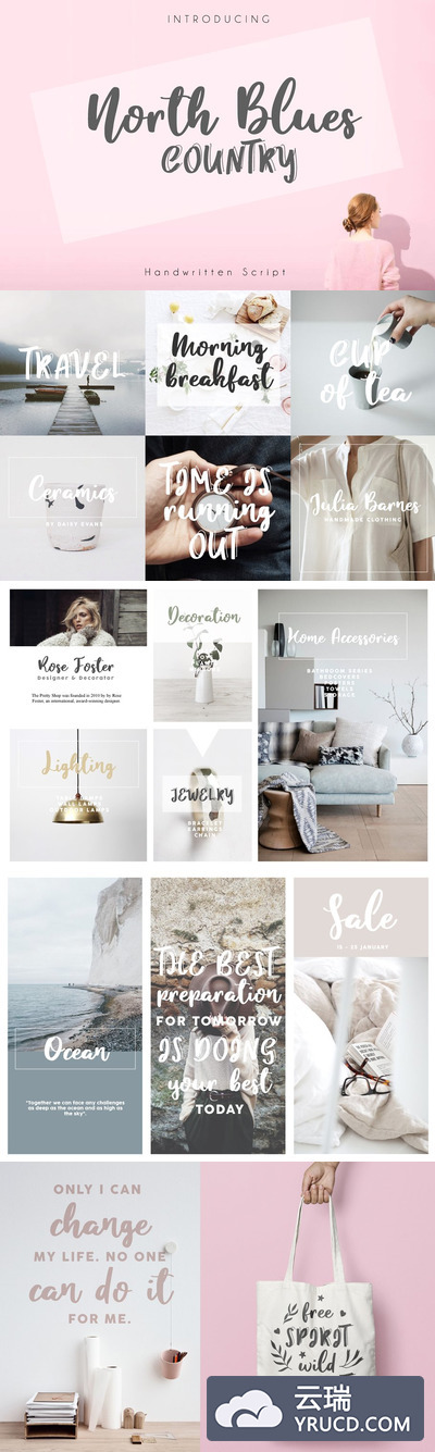 北方国家的手写字体 North Country Blues Font