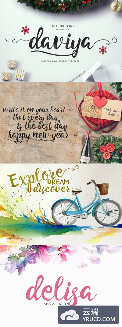 神圣的手写脚本字体 Daviya Script