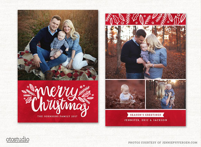 圣诞节照片模版 Christmas Card Template CC140