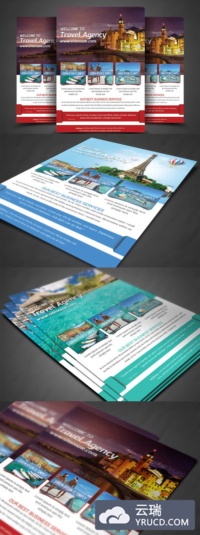 假期旅行营销海报模版 Holiday Travel Flyer Print Templates