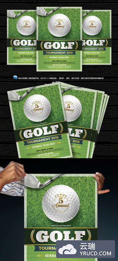 高尔夫活动比赛主题海报 Golf Flyer