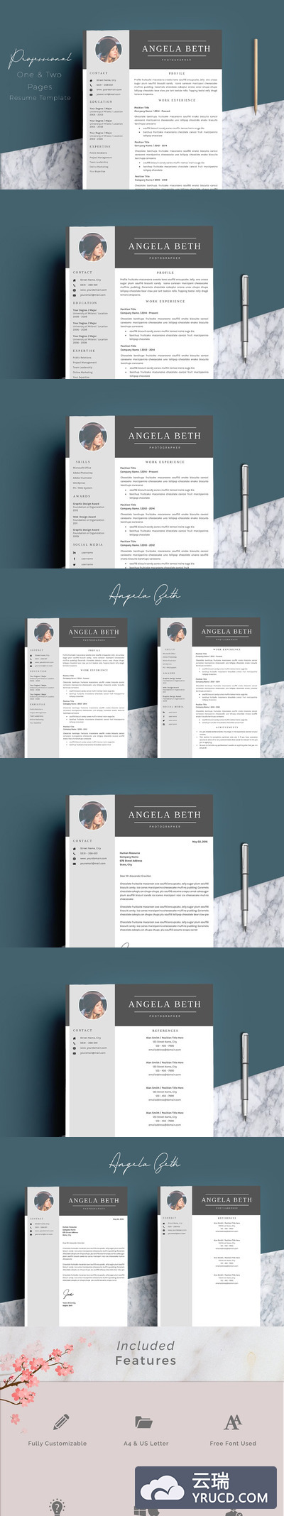 专业的简历模版 Résumé Templates