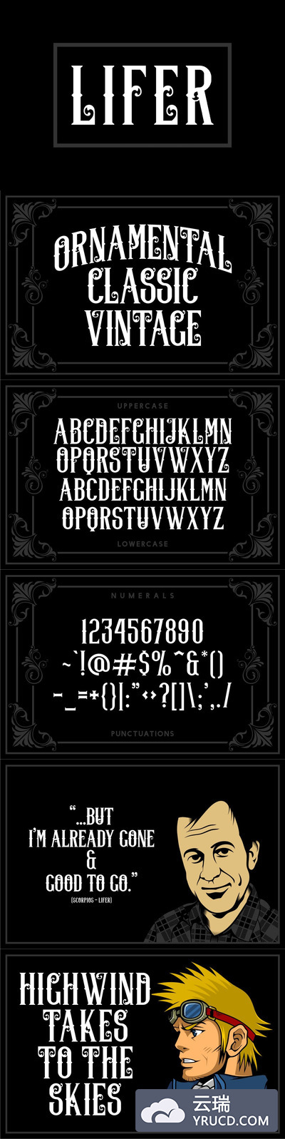时尚高端复古欧式衬线Lifer字体
