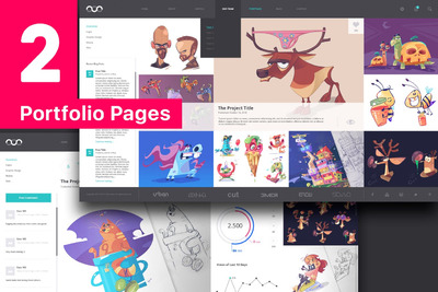 时尚高端个性的投资组合概念网站UI KITS