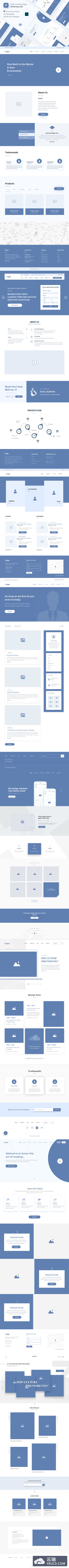 可完全使用Photoshop格式编辑的包括50个以上内容类别的网页网站设计模板