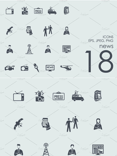 新闻产业图标 18 news icons