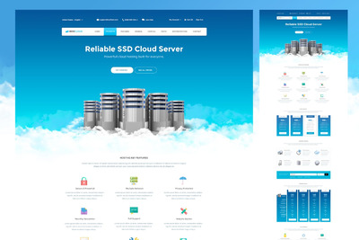 高品质的实用云托管云方案服务器比特币区块链blockchain网站设计模板